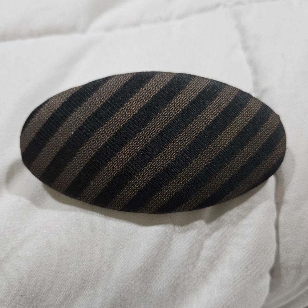 Authentic Vintage Fendi Pecan Canvas Valletta Hair Barrette